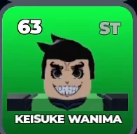 KEISUKE WANIMA card, 63 OVR, FIRST SELECTION