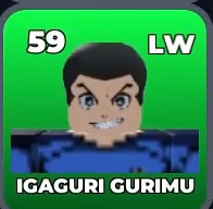 IGAGURI GURIMU card, 59 OVR, JAPAN VS U-20 MATCH