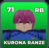 KURONA RANZE card, 71 OVR, JAPAN VS U-20 MATCH