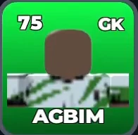 AGBIM card, 75 OVR, NIGERIA U-20 SQUAD