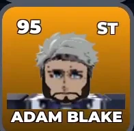 ADAM BLAKE card, 95 OVR, PROS / MASTER STRIKERS