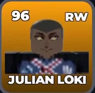 JULIAN LOKI card, 96 OVR, PROS / MASTER STRIKERS