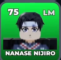 NANASE NIJIRO card, 75 OVR, PXG