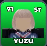 YUZU card, 71 OVR, PXG