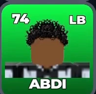 ABDI card, 74 OVR, UBERS