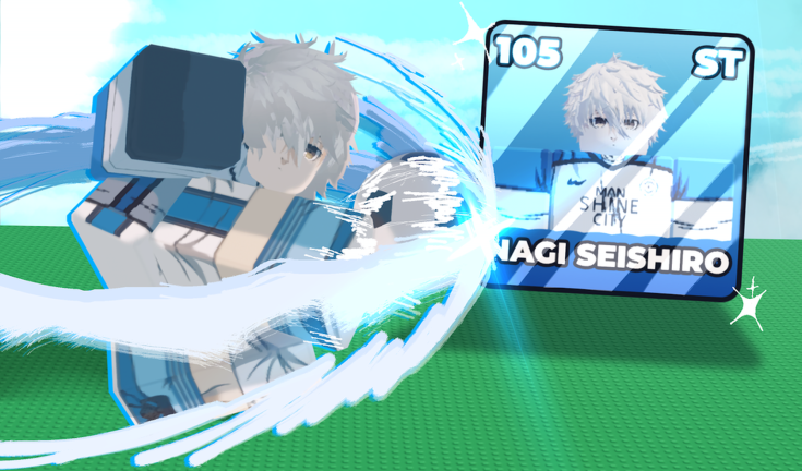 Official Build A Blue Lock Squad art showing Nagi Seishiro at 105 ST