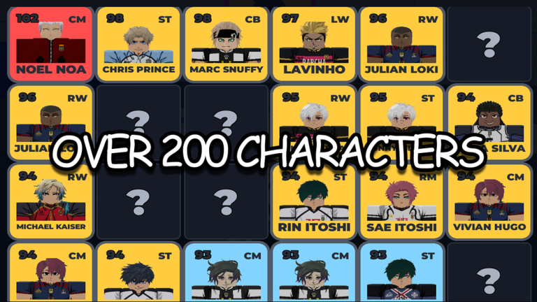 Official Build A Blue Lock Squad art showing the highest-rated cards in the Collection